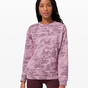 Lululemon All Yours Camo Crewneck Sweatshirt Sweater Pink Camouflage Barbie 12